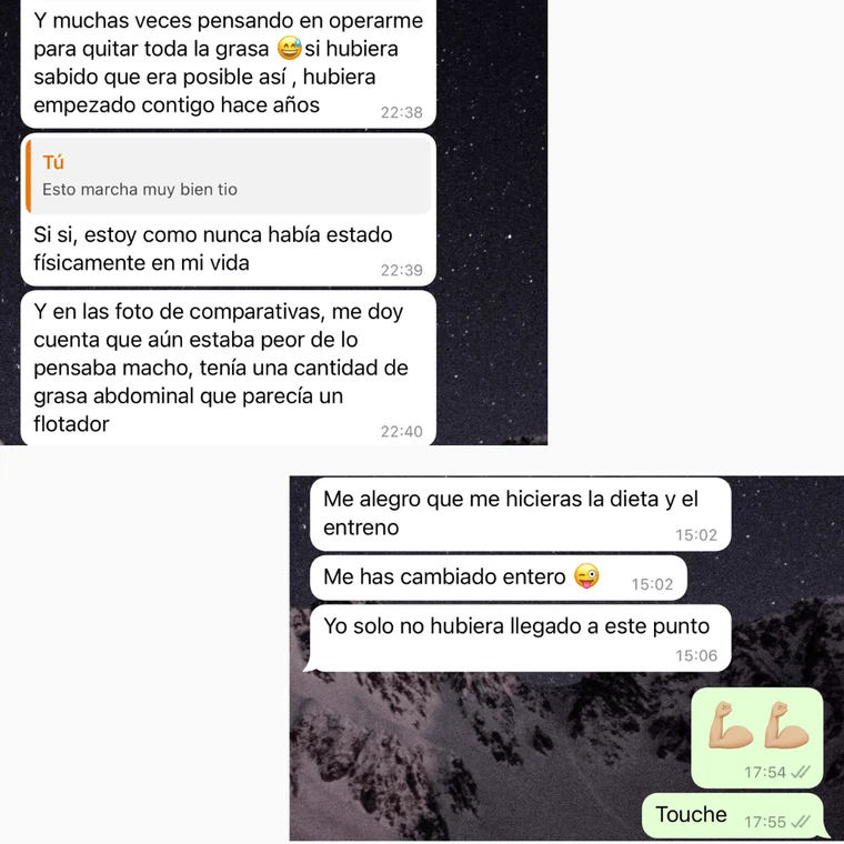 Conversación de WhatsApp real con un cliente del programa (1 de 6)