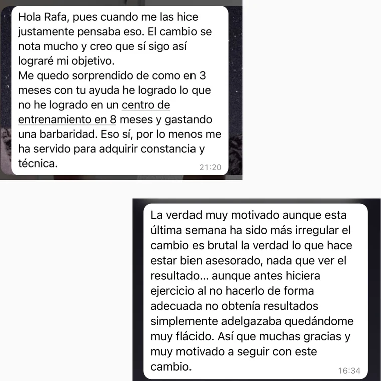 Conversación de WhatsApp real con un cliente del programa (2 de 6)