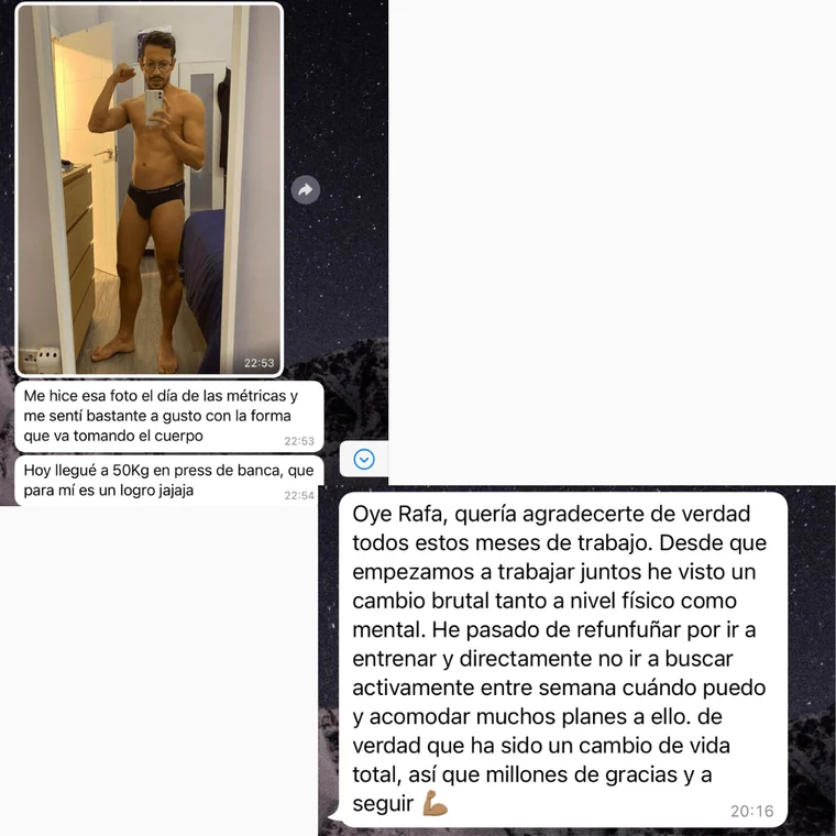 Conversación de WhatsApp real con un cliente del programa (3 de 6)
